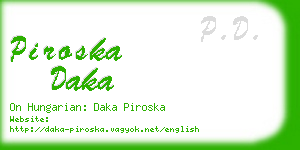 piroska daka business card